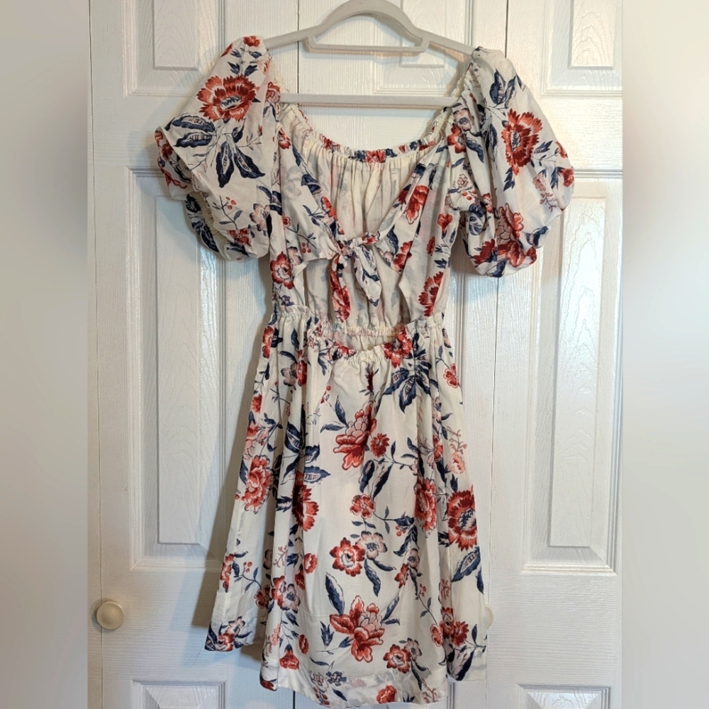 NWOT Lucky Brand Puff Sleeve Floral Dress Size XS